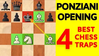 Top-4 Ponziani Opening Traps | Nasty Tricks to Win Fast