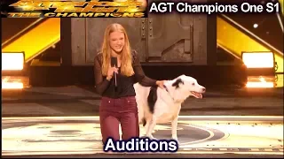 Sara and Hero Dog Act  SIMON LOVES IT Audition | America's Got Talent The Champions One AGT