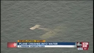Pilot rescued after his single-engine plane crashes into Tampa Bay