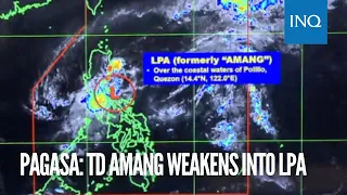 Pagasa: TD Amang weakens into LPA