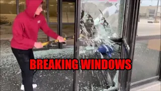 MAJOR DESTRUCTION! WE SHATTERED AND SMASHED EVERY WINDOW IN THIS HUGE BUILDING!!!