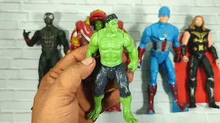 Review Avengers Toys Action Figure | ASMR | Hulk Buster,Captain America, Thor,Spider-Man,Hulk Smash