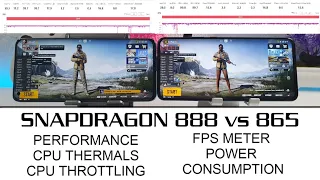 Snapdragon 888 vs 865 Gaming comparison/Speed/FPS meter/CPU throttle/Heating Thermals/Power Battery