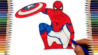 Spiderman Homecoming Coloring Book Captain America | Coloring Book For Kids Sailany Coloring Kids