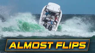 BOAT ALMOST FLIPS AT BOCA INLET! | Boats vs Haulover Inlet