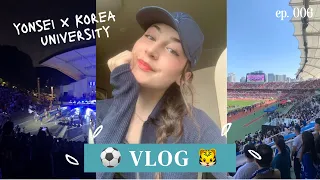 [연고전 V-LOG] Yonsei vs. Korea University ~ Cheering and College Soccer Match 🏆🌟 | Uni in Korea