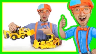 Backhoe Bulldozer for Kids - Construction Toys with Blippi | Learn Letters