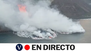 DIRECTO: La llegada de la lava del volcán de La Palma al mar, a vista de dron