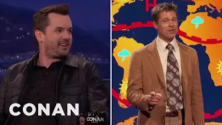 How Jim Jefferies Got Brad Pitt To Be His Weatherman | CONAN on TBS