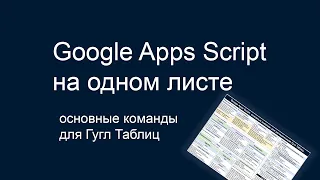 Google Apps Script НА ОДНОМ ЛИСТЕ: команды для автоматизации Гугл Таблиц