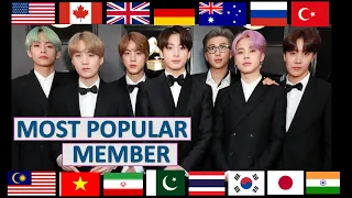 BTS - MOST POPULAR MEMBER in DIFFERENT COUNTRIES (OCTOBER 2020)