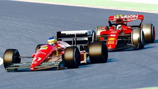 Ferrari F1 2022 vs Ferrari F1 1987 (Michele Alboreto) at Barcelona GP