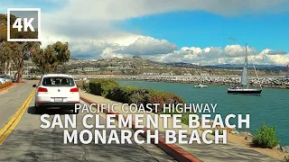 [4K] PACIFIC COAST HIGHWAY - Driving San Clemente Beach to Dana Point to Monarch Beach, California