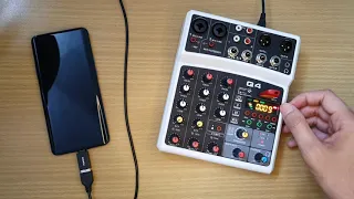 Using Phone to Record Video with Direct Audio from His Audio Q4 Mixer interface-connect sudoku drum