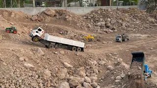 The Rc Truck hino 500 up and drives uphill.Rc Truck Heavy. Top Power RC.Mega Rc Trucks.