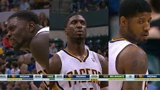 2014.02.27 - Roy Hibbert, Paul George & Lance Stephenson Full Combined Highlights vs Bucks