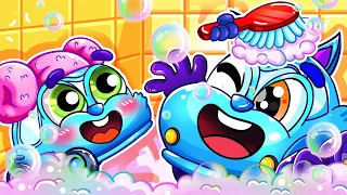 Let's Take A Color Bubble Bath🎶🌈Bath Time Fun Song🚑Kids Songs & Nursery Rhymes By Kiddy Song