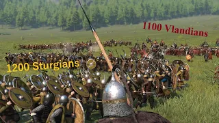 Modded Sturgia vs Modded Vlandia (Mount and Blade 2: Bannerlord 2000 Man Campaign Battle)