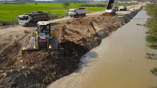 Amazing Techniques Building New Road Connecting To Port By Operator Skills Bulldozer Spreading Stone