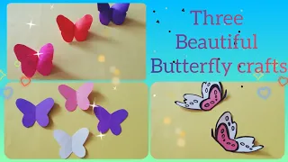 3 different styles of butterfly🦋 crafts | Beautiful Butterfly crafts ideas #diy #craft