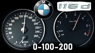 2014 BMW 116D I 116 HP Acceleration 0-100 km/h & 0-200 km/h (TEST)
