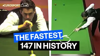 HISTORIC Ronnie O'Sullivan fastest 147 break in only 5 minutes and 20 seconds! | Eurosport Snooker