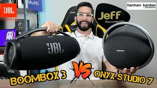 JBL BOOMBOX 3 Vs HARMAN KARDON ONYX STUDIO 7: Qual caixa de som tem mais GRAVES e SUBGRAVES?