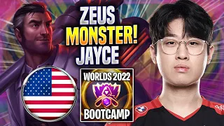 ZEUS IS A MONSTER WITH JAYCE! - T1 Zeus Plays Jayce TOP vs Darius! | Bootcamp 2022