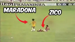 Maradona steals the show at Zico's farewell (1985)