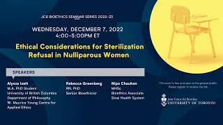 Ethical Considerations for Sterilization Refusal in Nulliparous Women