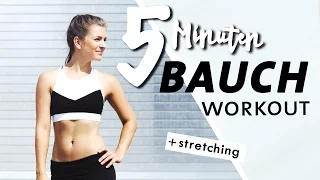 Bauch Home Workout | Kurz & Intensiv | 5 Minuten Core Training + Stretching