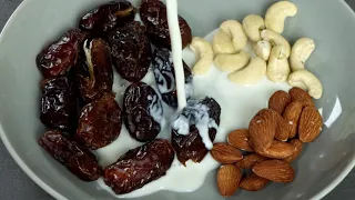 Add Milk into Dates, Almond and Cashew Nuts, the result will surprise you !!