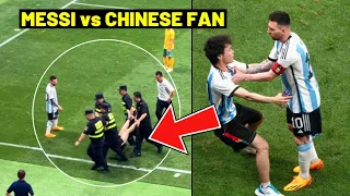 Chinese fan invaded pitch to hug Messi and Emi Martinez