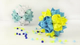 ORIGAMI Spiked BALL of Kusudama | Modular origami from paper is easy