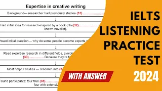 Expertise in Creative Writing IELTS Listening Actual Test With Answer  | Discussion of an Experiment