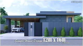 Simple House | House design idea | 12m x 16m with 5 Bedrooms