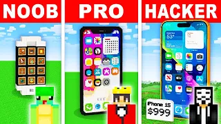 NOOB vs PRO: WORKING IPHONE House Build Challenge in Minecraft