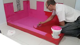 Shower RedGard Waterproofing Membrane. Гидроизоляция пола душевой