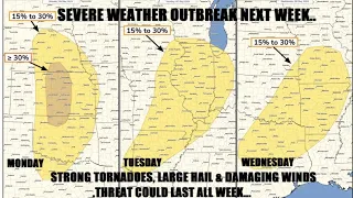 Outbreak of severe storms expected next week! Strong tornadoes possible again. Detailed breakdown!