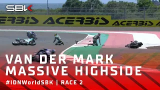 Van der Mark launched in MASSIVE highside 😮‍💨 | #IDNWorldSBK 🇮🇩