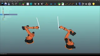 Robots Katana Fight Simulation | RoboDK