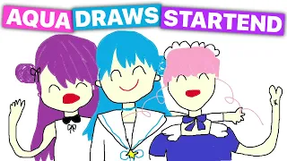 Aqua Draws StartEnd (Minato Aqua, Hoshimachi Suisei, Tokoyami Towa / Hololive) [Eng Subs]