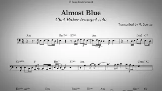 Almost Blue  - Chet Baker solo transcription with backing track -  C bass instruments