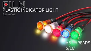 FILN 12v Plastic LED Indicator Lights piolt Signal lamp with Mini 5 pcs 8mm(5/16"）24V watarproof