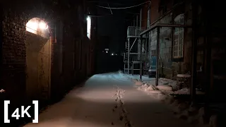 Walking in Snow 4K | Late Night ASMR