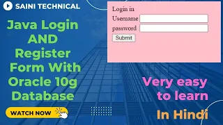 LOGIN and Register Form with ORACLE Database || Connectivity |JDBC | Eclipse JAVA SERVVLET| IN HINDI