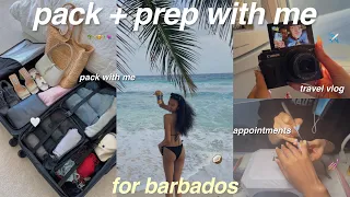 VACATION VLOG! pack + prep with me for BARBADOS ♡ travel vlog🌴✈️