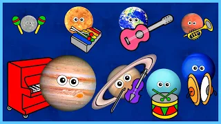 MUSIC Planets BAND | Music instruments for BABY | Funny Planet orchestra for kids | 8 Planets sizes