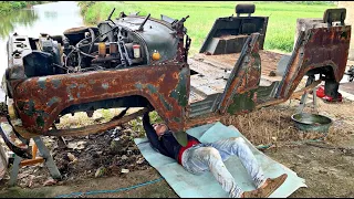 Restoration of the antique UAZ 469 car | Restore and repair of UAZ 469 bridge differential gearbox