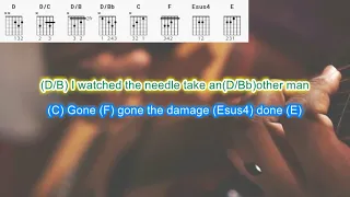 The Needle and the Damage Done by Neil Young play along with scrolling guitar chords and lyrics